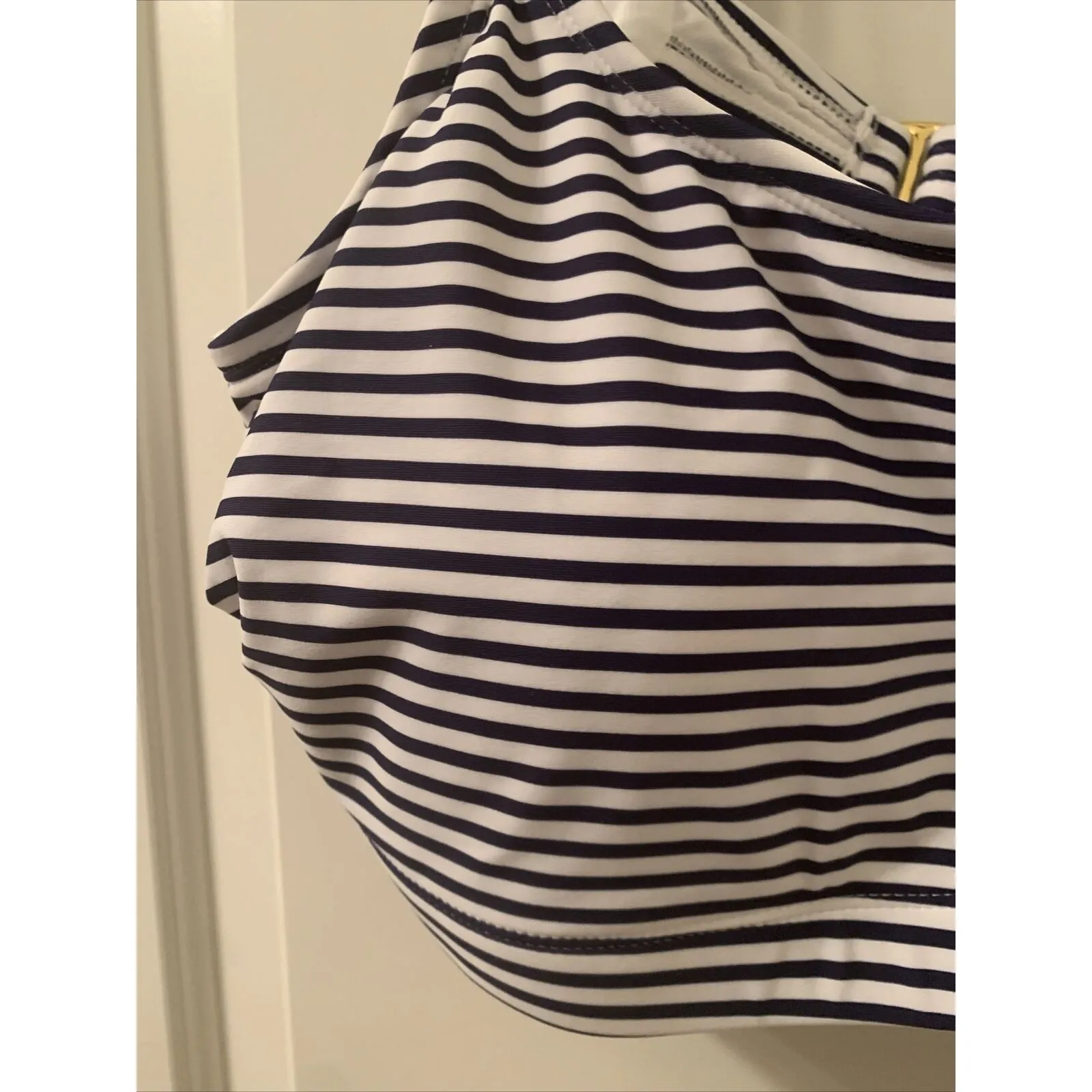 Xhiliration Women's Striped Swim Top Size 2X 20W-22W Blue White - Image 6