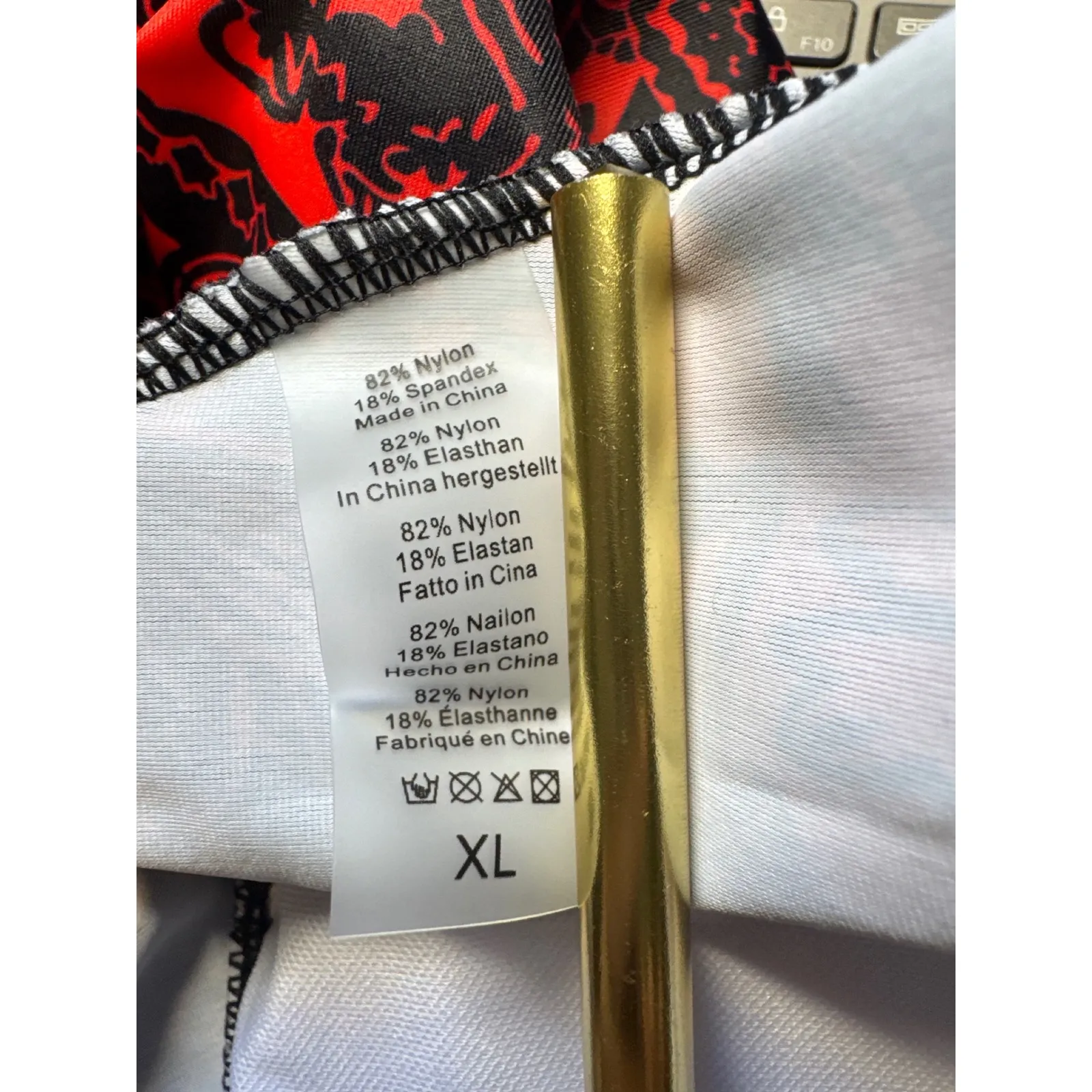 Tankini Swimsuit XL Red Black Paisley‎ Swim Dress Two Piece Bathing Suit - Image 3