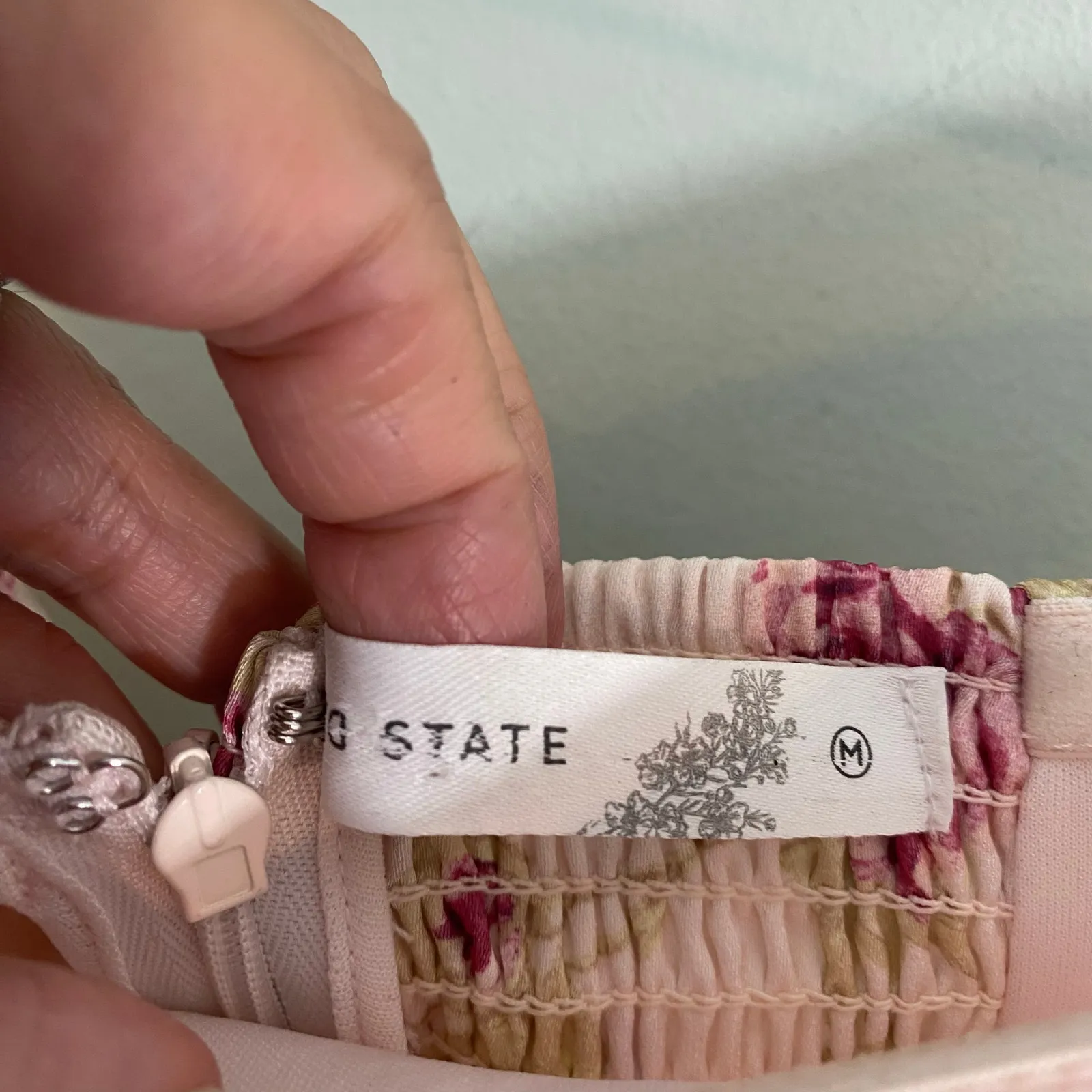 Altar'd State Floral Ruth Corset Satin High Slit Strapless Maxi Dress Size M - Image 5