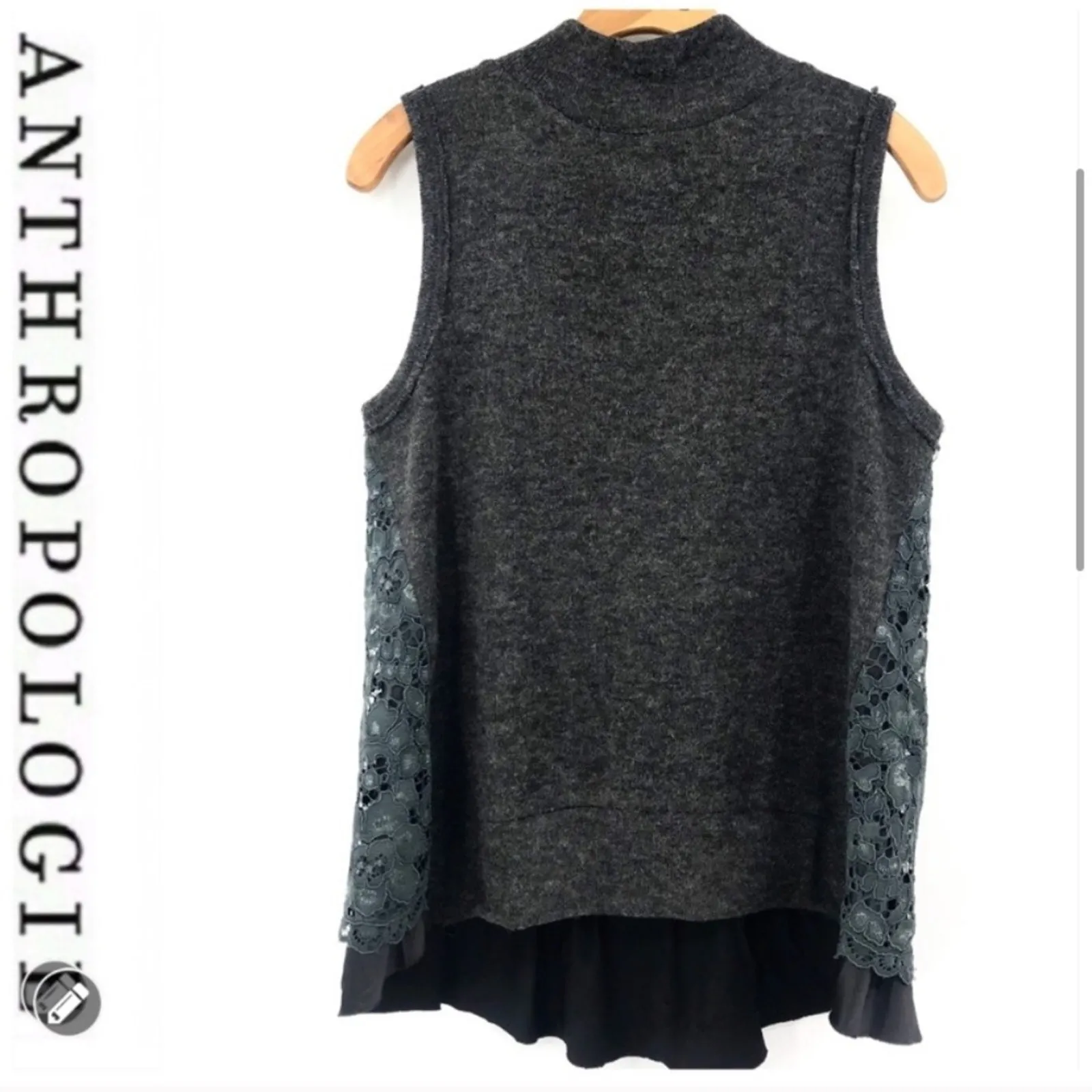 Anthropologie lace knit top - Image 4