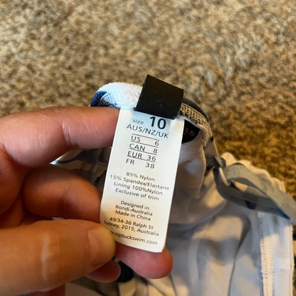 Nip Tuck Blue Oasis Louise one piece swimsuit White Size 6 - Image 5