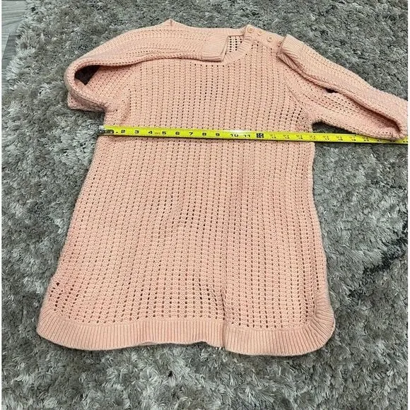 T‎ By Talbots Sweater Size Small Petite Cable Knit Peach - Image 5