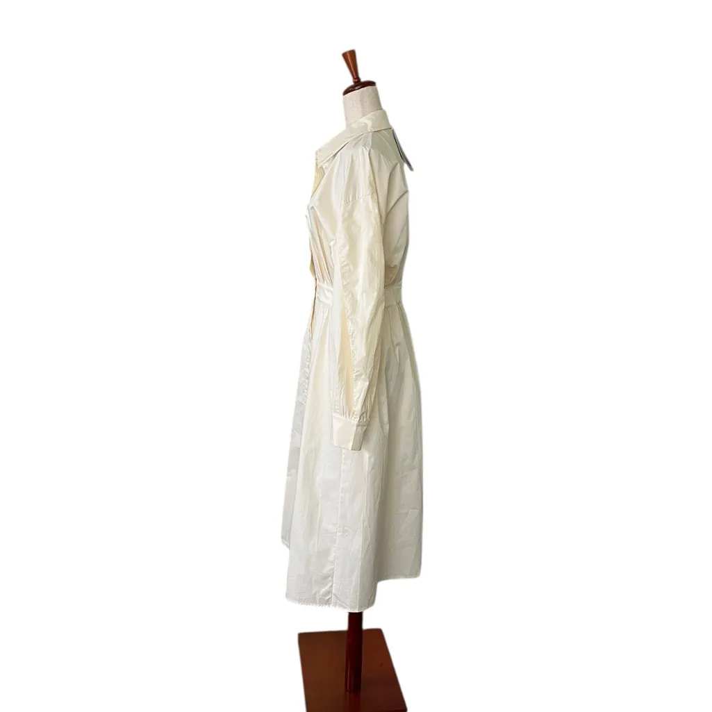 Urban Revivo buttondown midi shirt dress in cream color Size M - Image 11