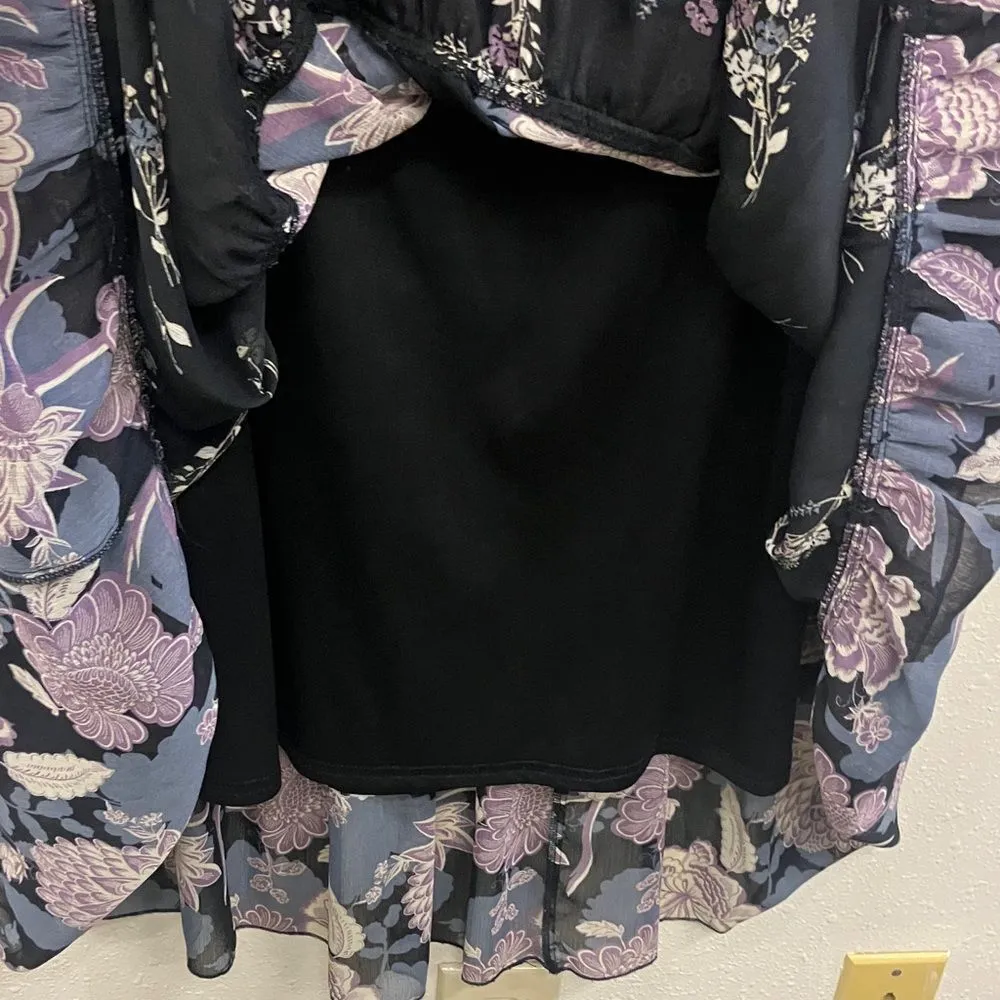 Cato witchy coastal cowgirl Floral patchwork Tiered Maxi Skirt purple& blue #716 - Image 8