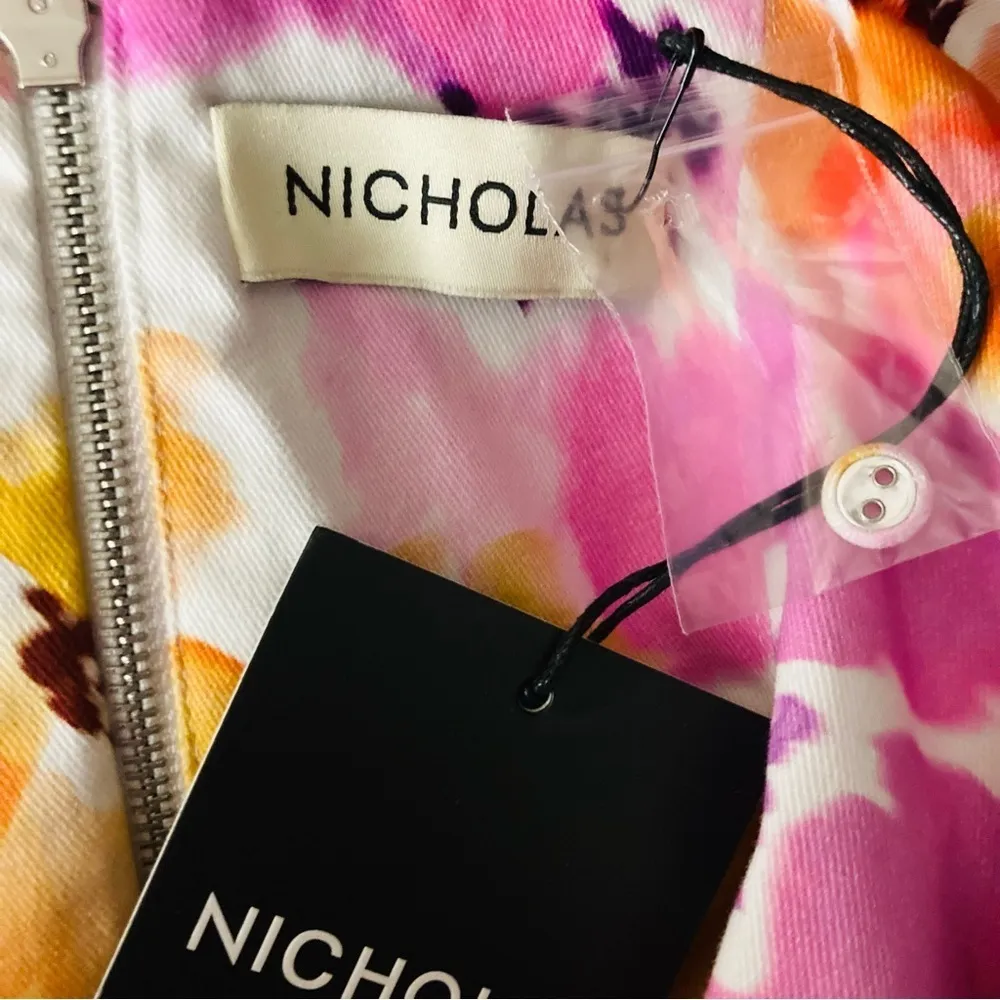 Nicolas “Lydia” Bassett print floral mini dress in purple, yellow, pink. Size 4 Purple - Image 7