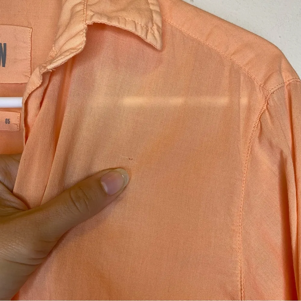 GRAYSON The Hero Button Down Cotton Shirt Melon Orange Sz 2 Small - Image 7