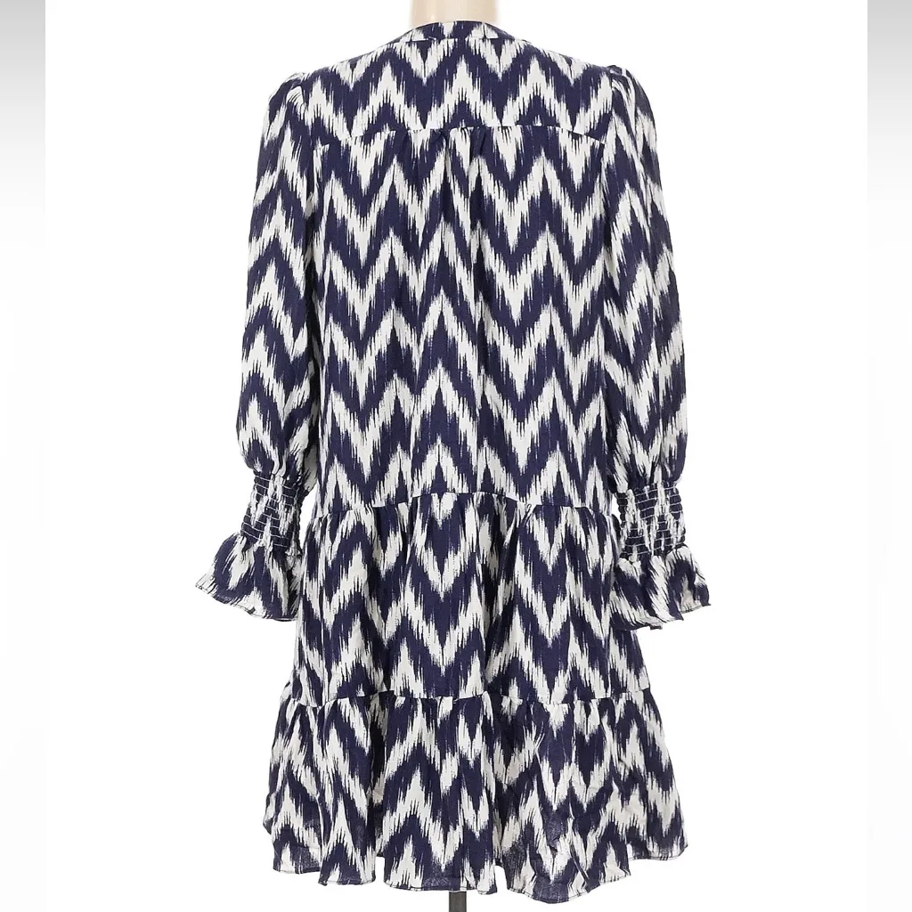 Pomander Place Blue and White Patterned Dress Size M - Image 3