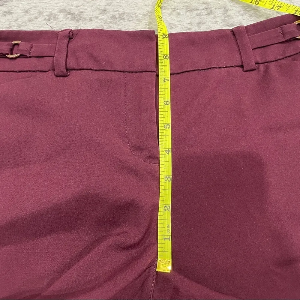 New York & Company Maroon Cropped Dress Pants Red Size 4 - Image 10