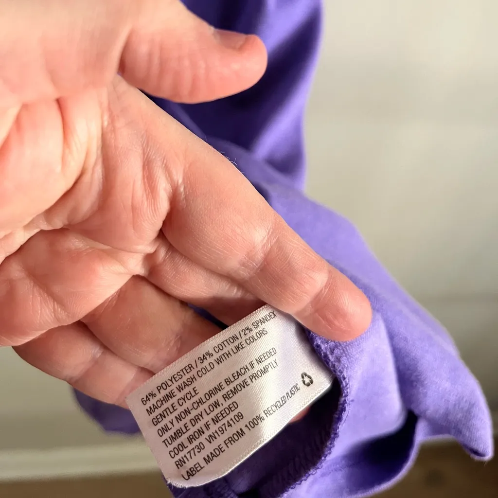 Wild Fable Purple Knit Bodycon Mini Dress M Ring Front Detail Spaghetti Strap - Image 5