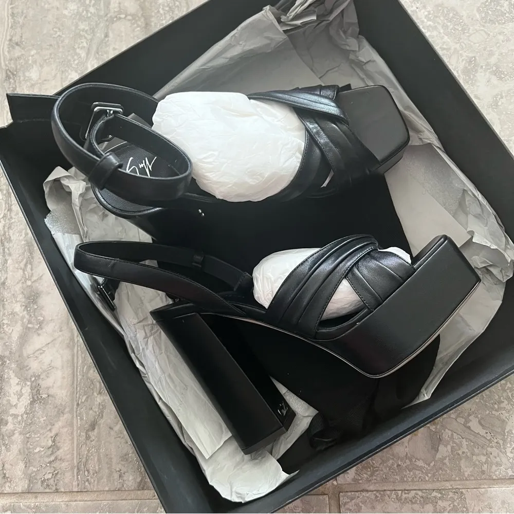 Giuseppe Zanotti Black Platform Heels, Size EU 36.5, Retail $995.00 - Image 10