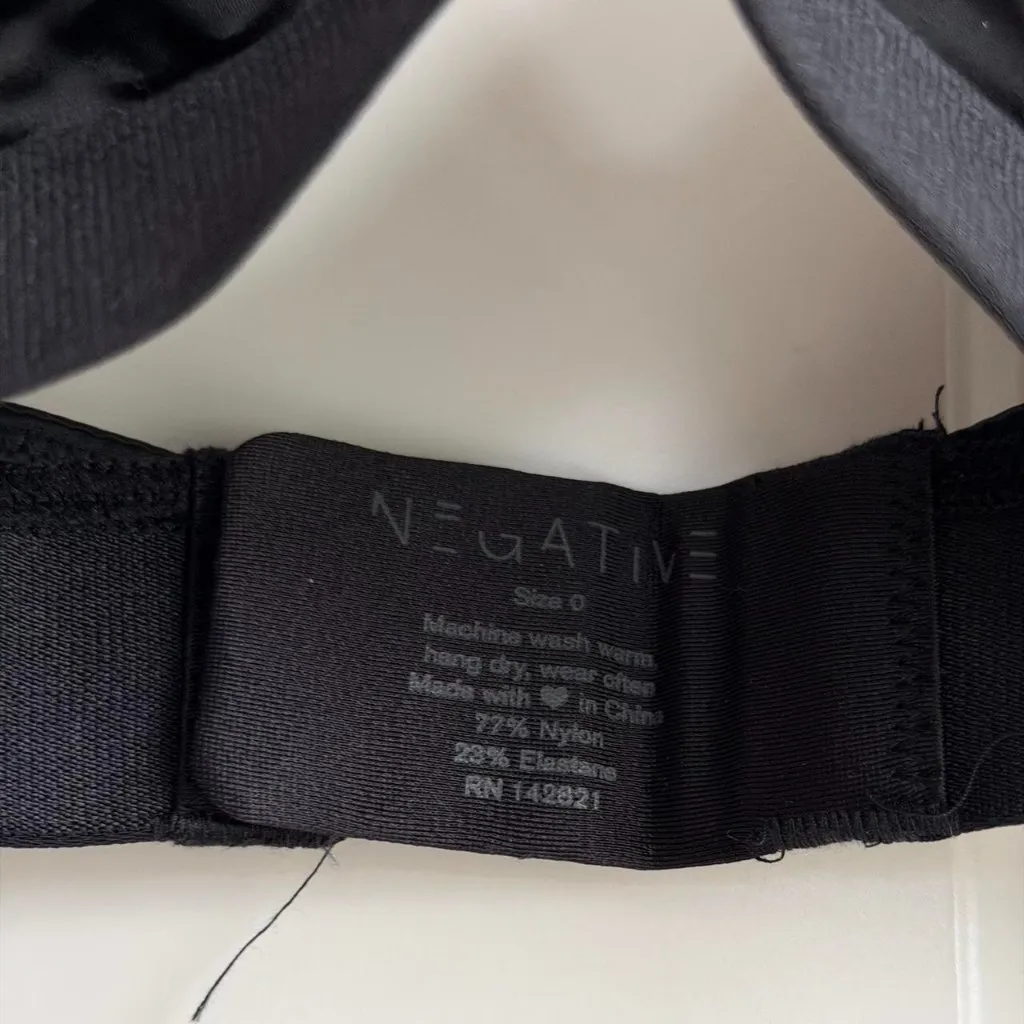 Negative Underwear Glace Triangle Bra in Black, Size 0 - Image 7