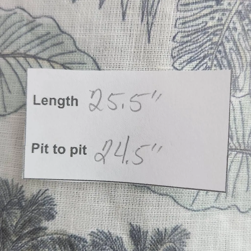 C&C California Short Sleeve Linen Hawaiian Print Top Size 1X Fun Linen Top - Image 9