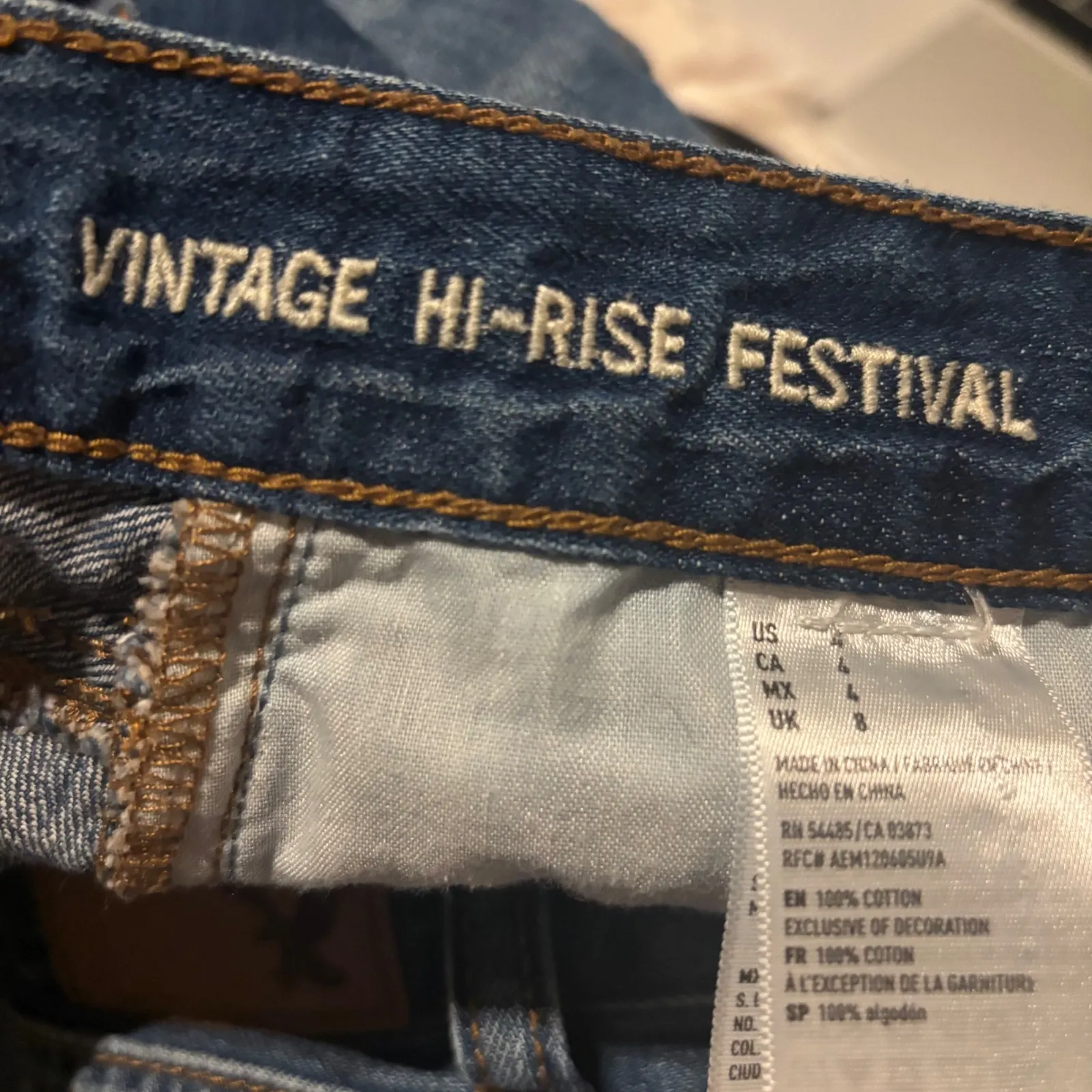 American Eagle Outfitters Vintage Hi Rise Festival Denim Shorts Distressed sz 4 - Image 8