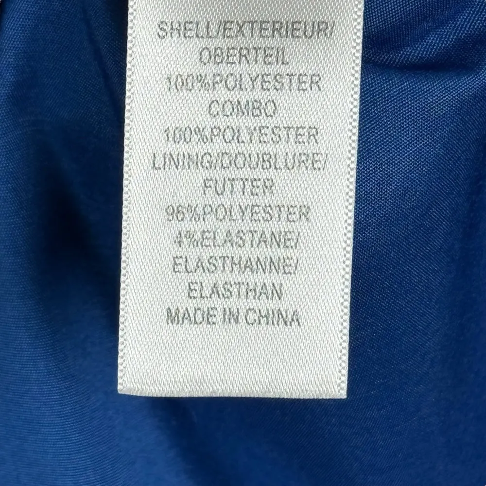 Adrianna Papell Directional Splice Net Mesh Dress Blue Formal Cocktail Size 2 - Image 13