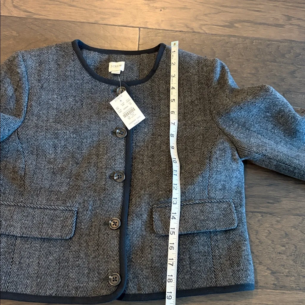 New With Tags JCrew Factory Petite Wool Blend Lady Jacket Sz 8P Black - Image 10