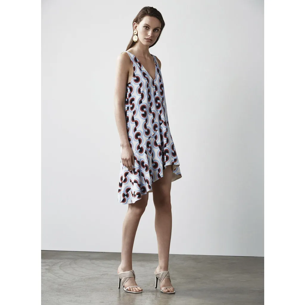 C/MEO Collective Retro Printed Ruffled Trim Sleeveless Dress Size Large NEW - Image 13