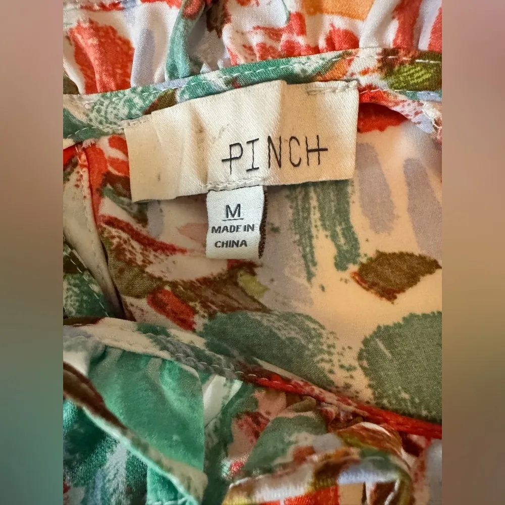 PINCH Green Floral Sleeveless Ruffle Women Size Medium High Low Dress. F21 - Image 12