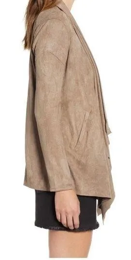 BLANKNYC Cloud Nine Waterfall Drape Jacket Open Front Mt Rushmore Brown Size M - Image 2