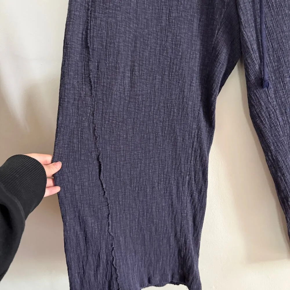 DAILY PRACTICE Anthropologie | Dark Purple Textured Wide Leg Ankle Pants | XL - Image 3