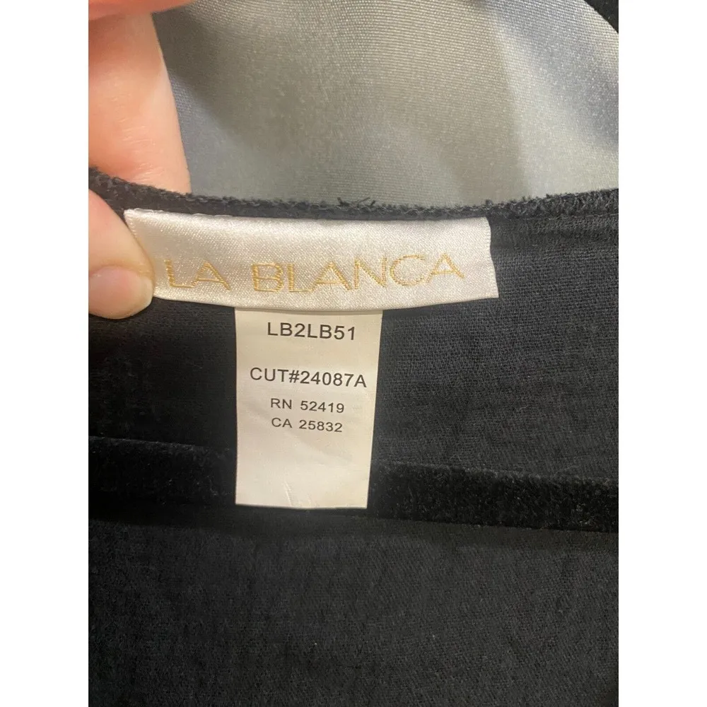 La Blanca Seaside Covers Hooded Tunic Women's Black Open Neck B82 - Image 2