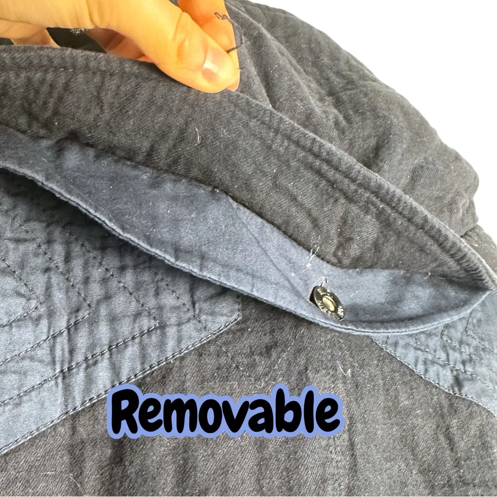 RARE Vintage 90s Diesel women’s moto cotton denim blue quilt parka coat jacket S - Image 13