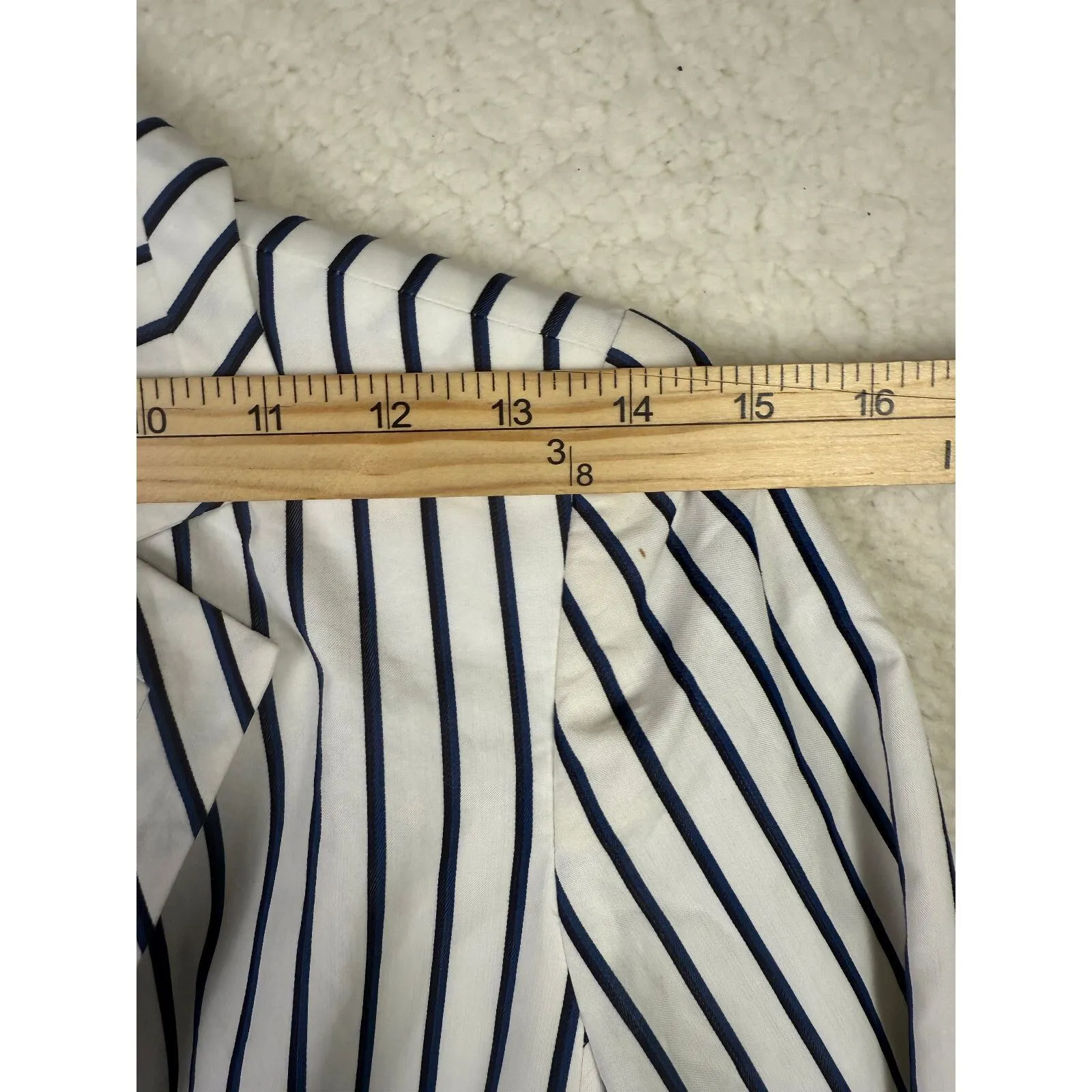 Boston Proper  Women’s Size 2 Blue White‎ Striped Two Button Blazer Jacket - Image 4