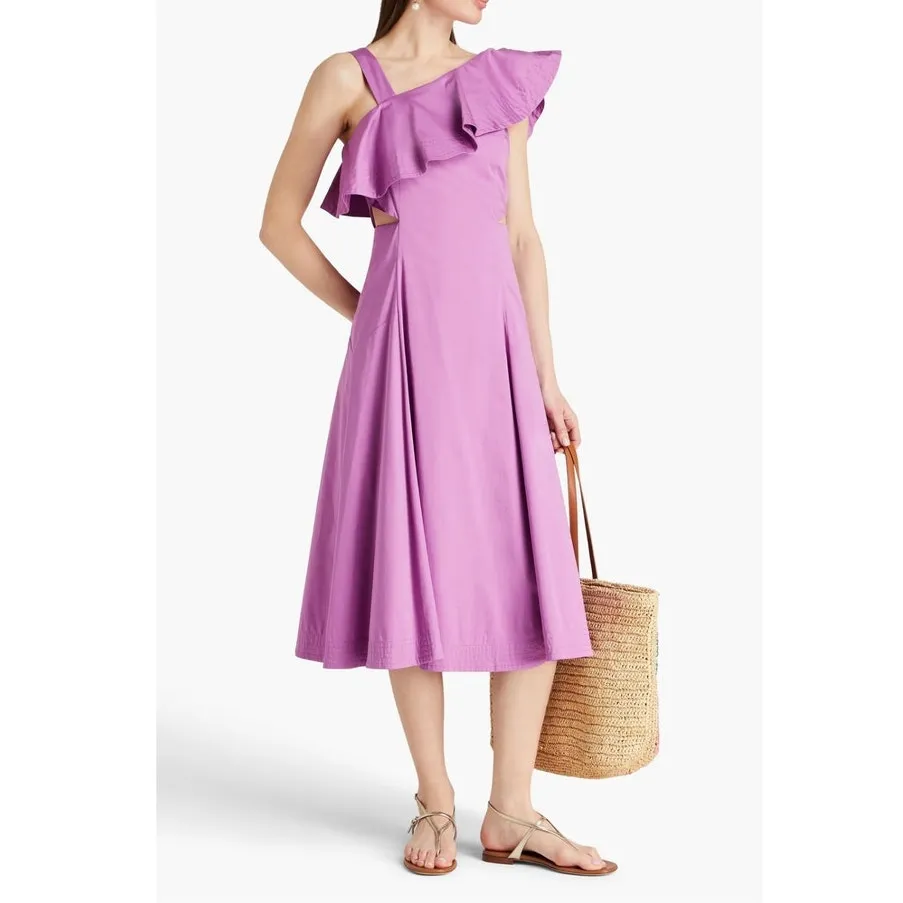 Veronica Beard Orchid Purple Beilla Asymmetric Midi Dress Size 8 - Image 2