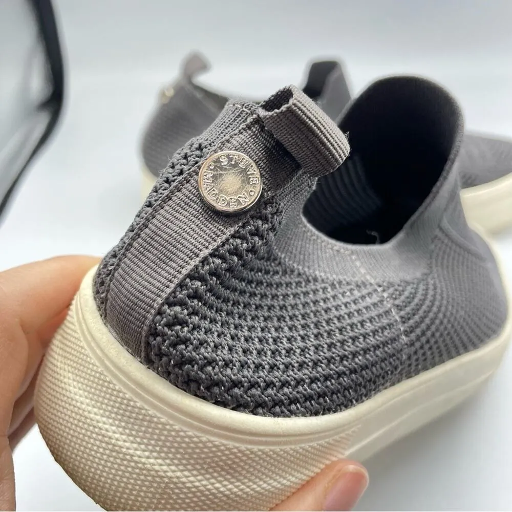 Steve Madden Grey Stretch Slip On Fashion Sneakers Womens 7.5 - Image 5