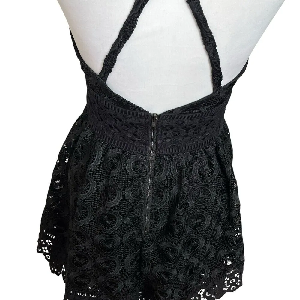 Lovers + Friends Moon Dance Dress Lace Crochet Cross Back Revolve Black Size S - Image 9