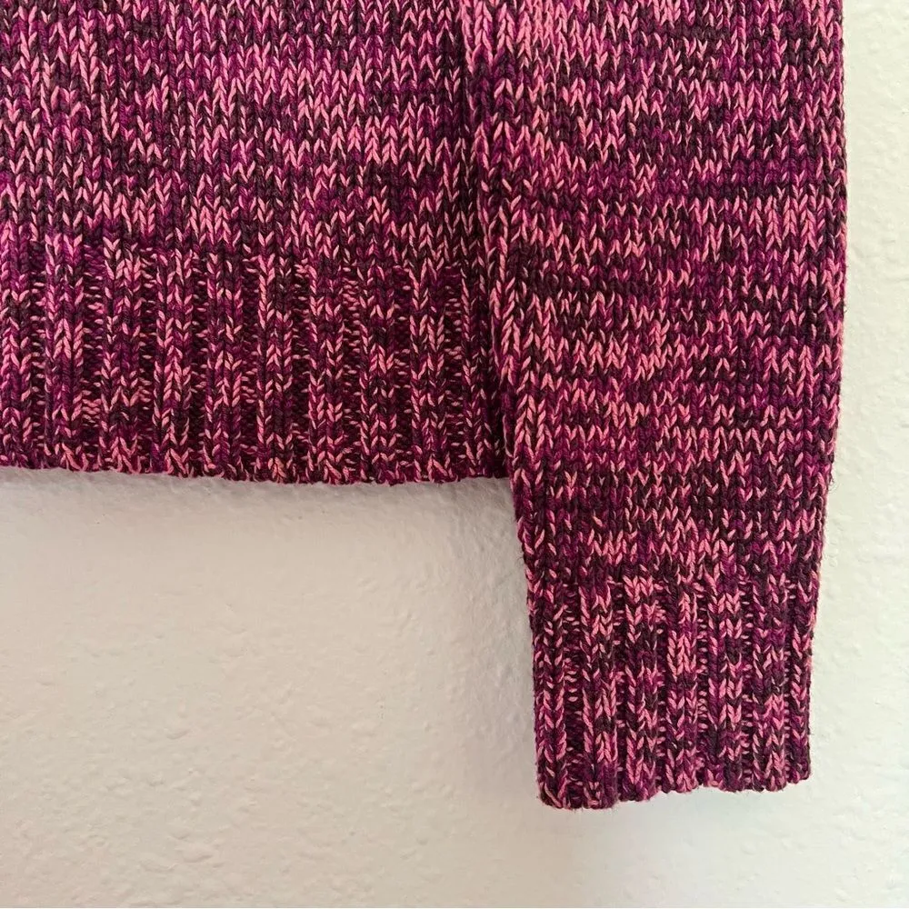 Ann Taylor LOFT Chunky Marled Knit V-neck Sweater Size Large - Image 4