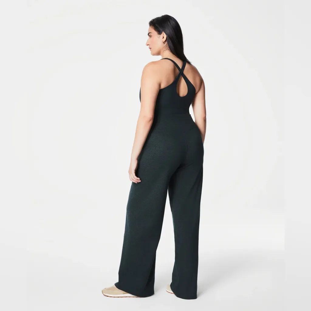 NWT $148 SPANXsmooth™ SoftStretch Wide Leg Pant color:Essex Green Heather XS - Image 5