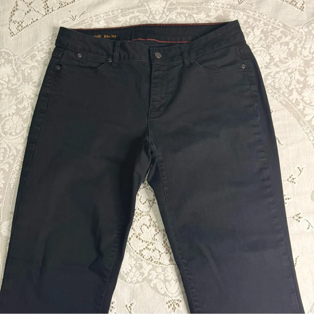 Talbots Curvy Straight Black Jeans Petite 10 - Image 2