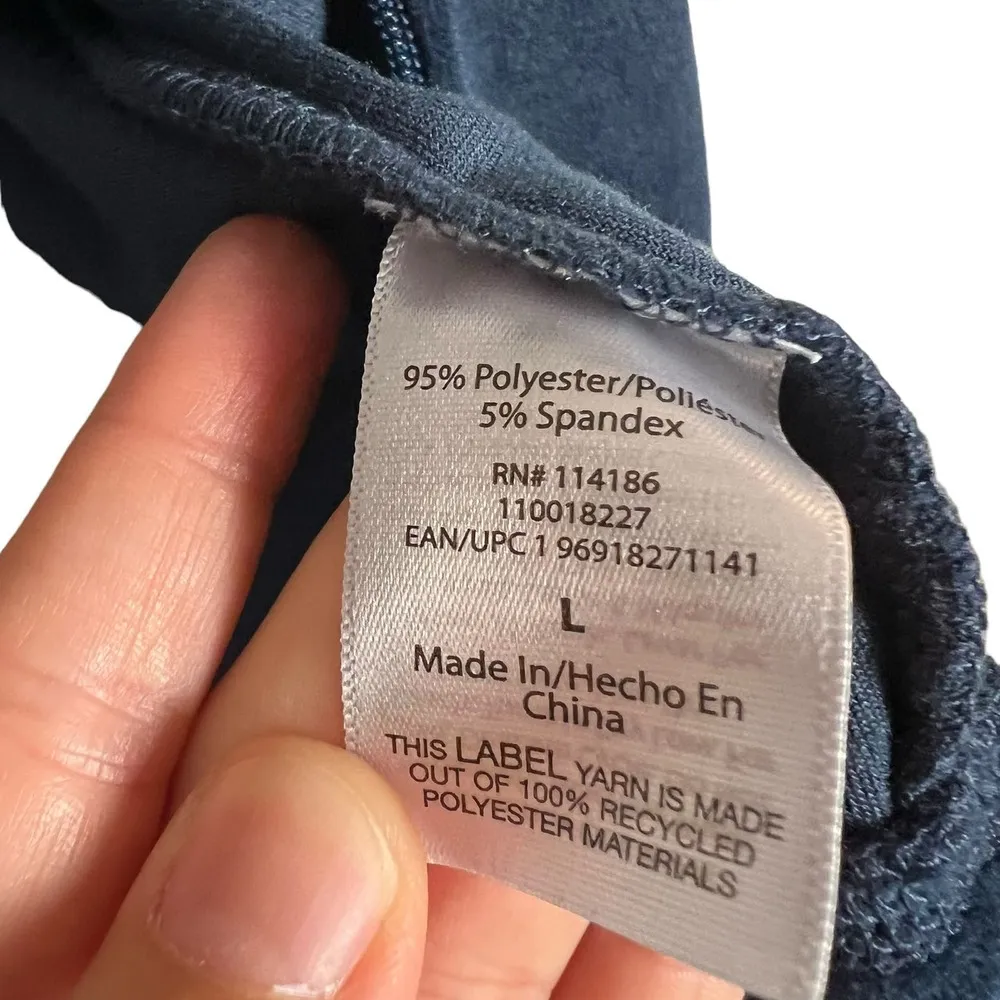 Juicy Couture Navy Blue Y2K Velour Long Sleeve Zip Up Tracksuit Hoodie Size L - Image 4