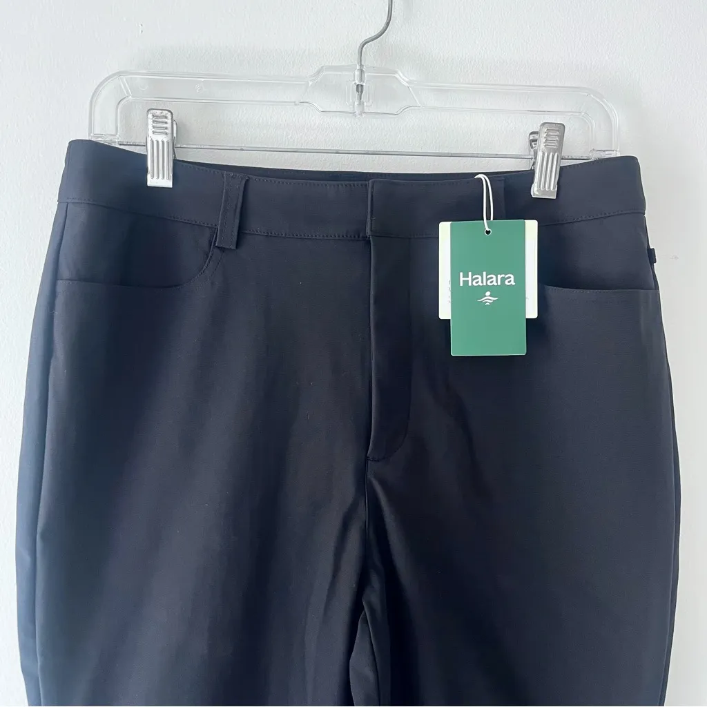 HALARA Black Mid-Rise Capri Quick-Dry Golf Pants - Image 4