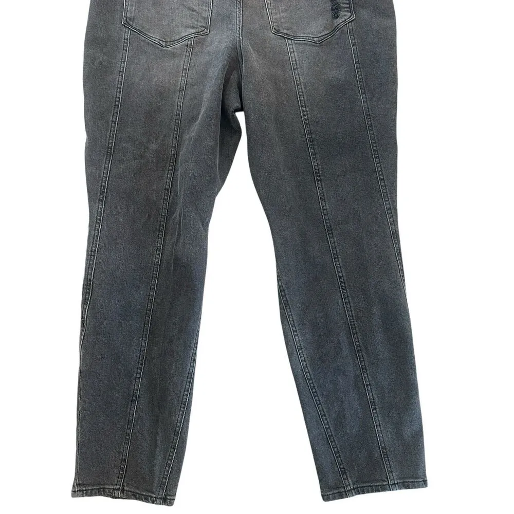 Good American Good Classic Seamed Slim Jeans High Rise Black Gray Size 16 - Image 9