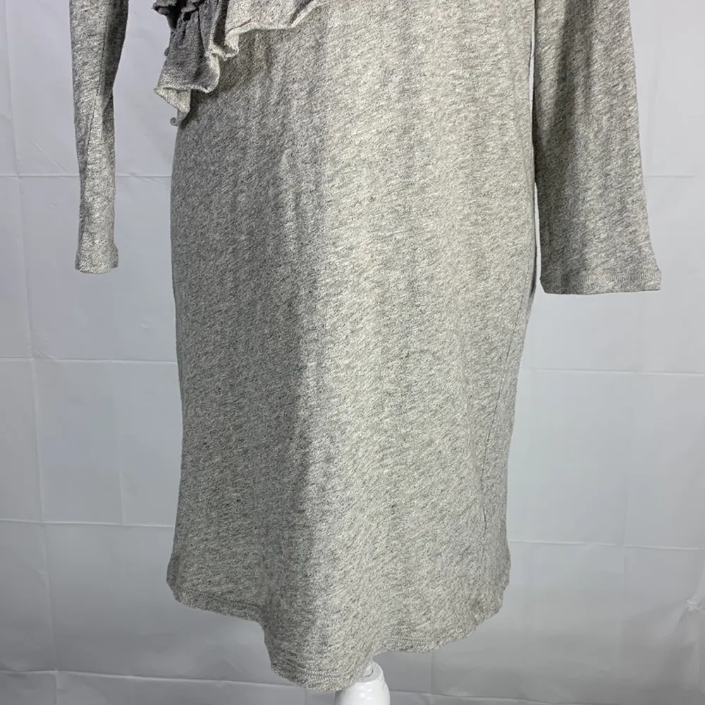 Vintage Y2K Gray Silk Trim Ruffle Mini Dress Tunic Size Large - Image 4