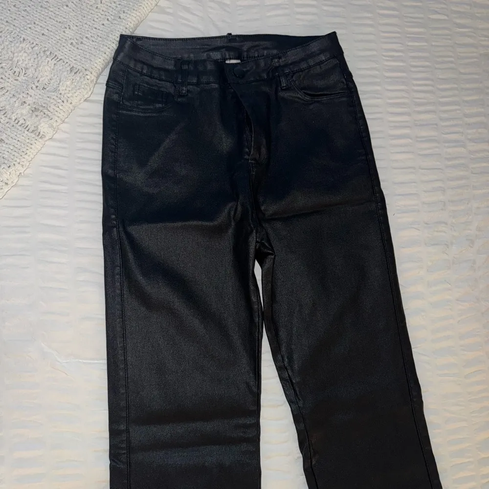 SHEIN Black Leather Flared Pants - Image 2