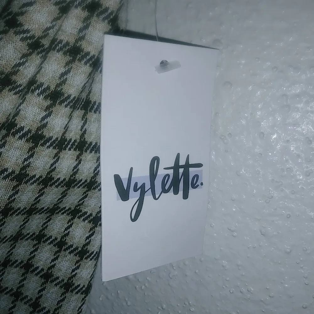 Vylette L Pencil Mini Skirt Black Beige Houndstooth Checked New! Size L - Image 3