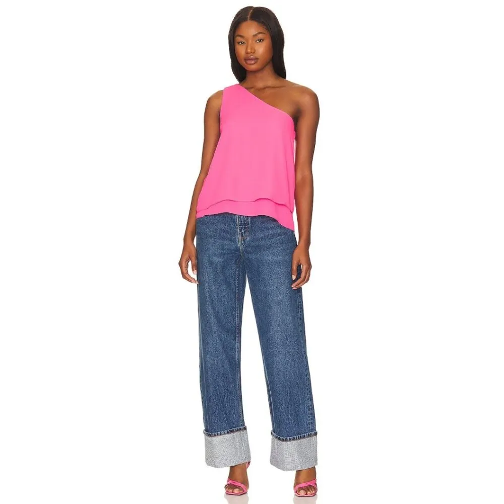 NEW NWT Revolve Krisa Pink One Shoulder Top Size Small - Image 5