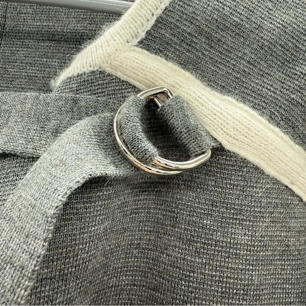 Chloé Oversized Taped Seam Wool Gray Blanket Coat Cardigan Sz S Made in Italy - Image 10