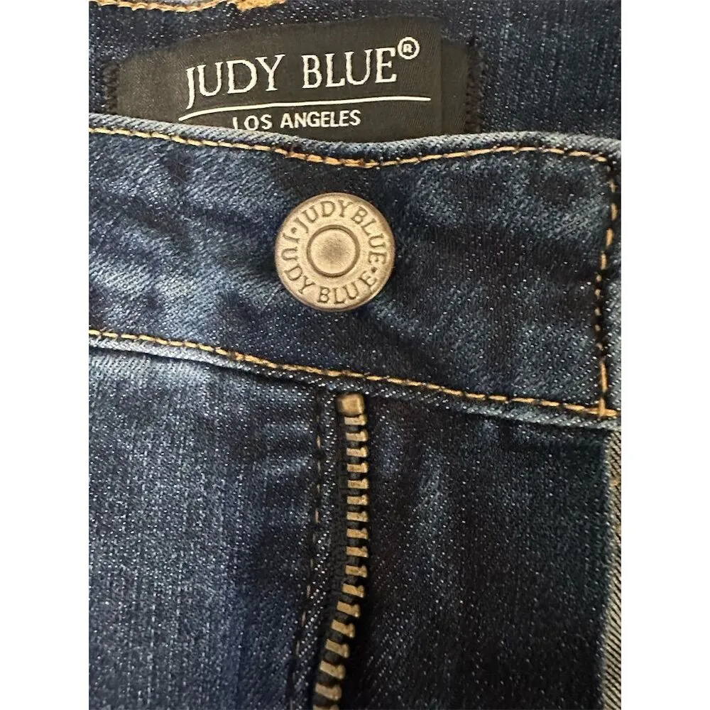 Judy Blue Women's Bermuda Denim Shorts Blue Size L Casual Summer - Image 4