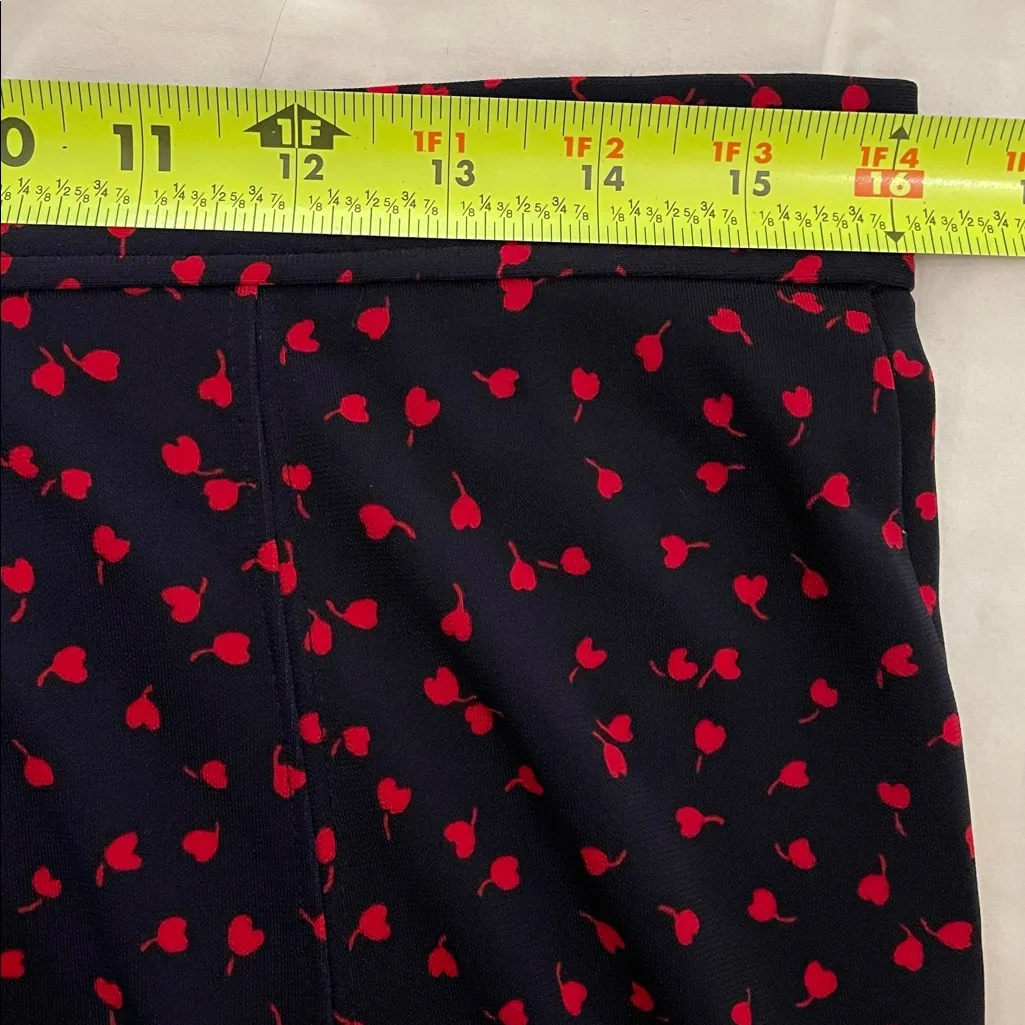 Talbots Blue or Black Cherry Heart Skirt Womens Size 10 Novelty Print Preppy - Image 5
