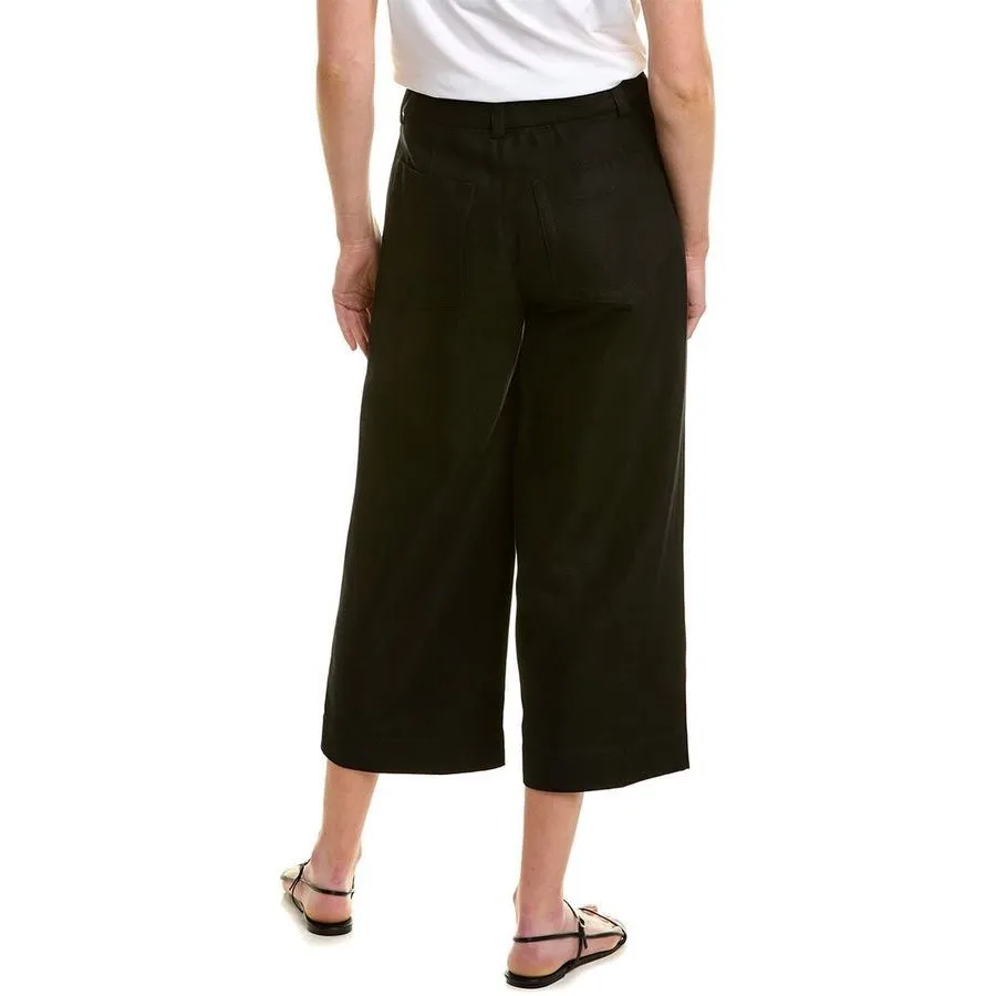 VINCE CROPPED LINEN BLEND CASUAL PANT Black Women’s Slack minimal Size 2 lagenlo - Image 2