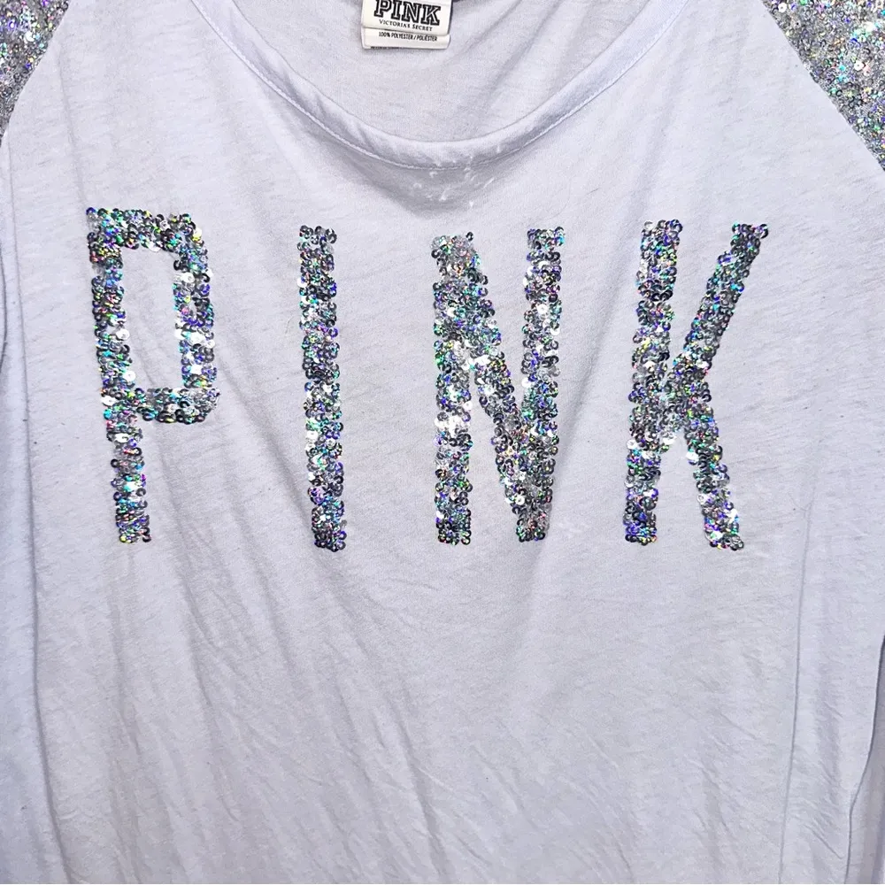 VS PINK Sequins Bling Long Sleeve Shirt - Image 2