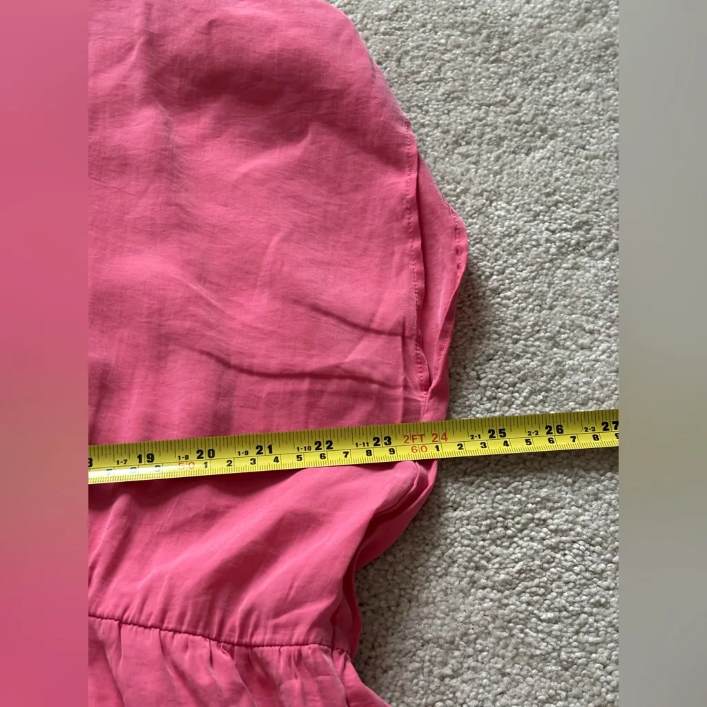 Mango MNG  Pink Tiered V-Neck Mini Dress - Image 6