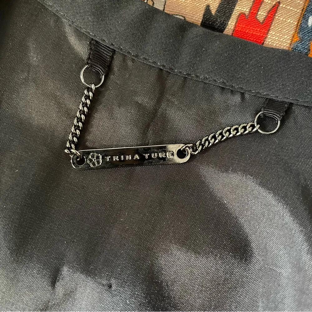 Trina Turk Woven Silk Jacket Blazer Tribal Abstract Print Orange Yellow Black 12 - Image 6