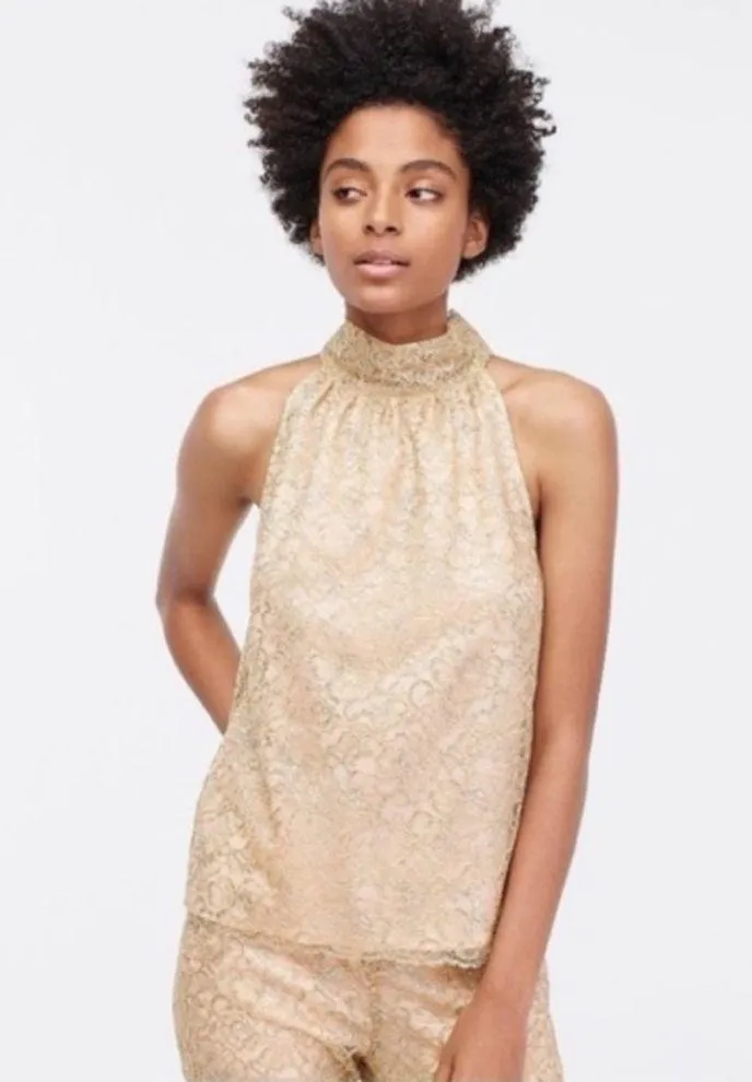 NWT J. Crew Tie Neck Lace Top in Harvest Red | XXS - Image 2