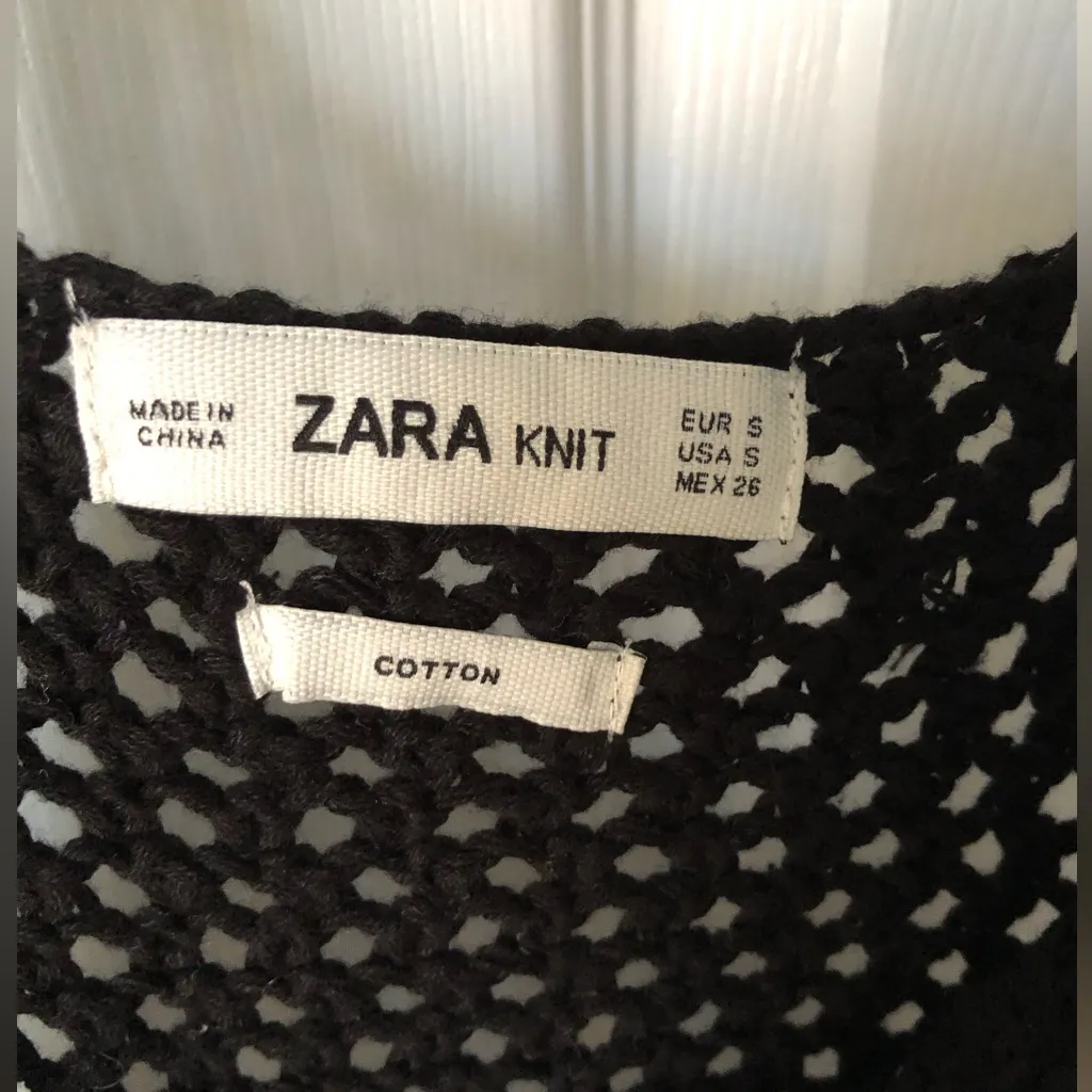 Zara Striped Knit oversized baggy vest cotton women size S - Image 7