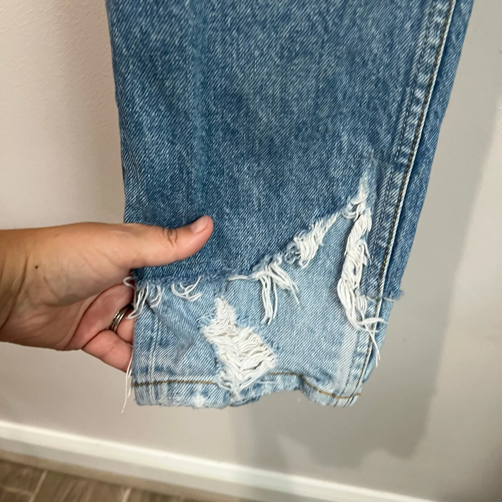 BOYISH Jeans Tommy Straight Leg Jeans In Repulsion Distressed Size 24 - Image 8