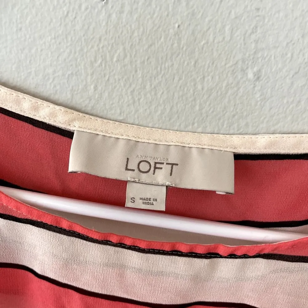 LOFT orange cream short sleeved lightweight summer top women size small - Image 3